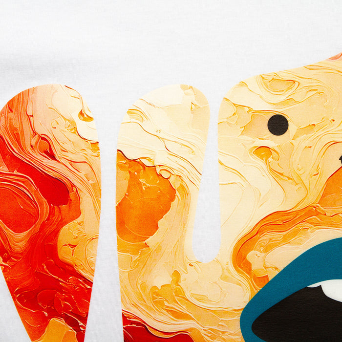 Droplet Face 014 Front Print - Tshirt - White