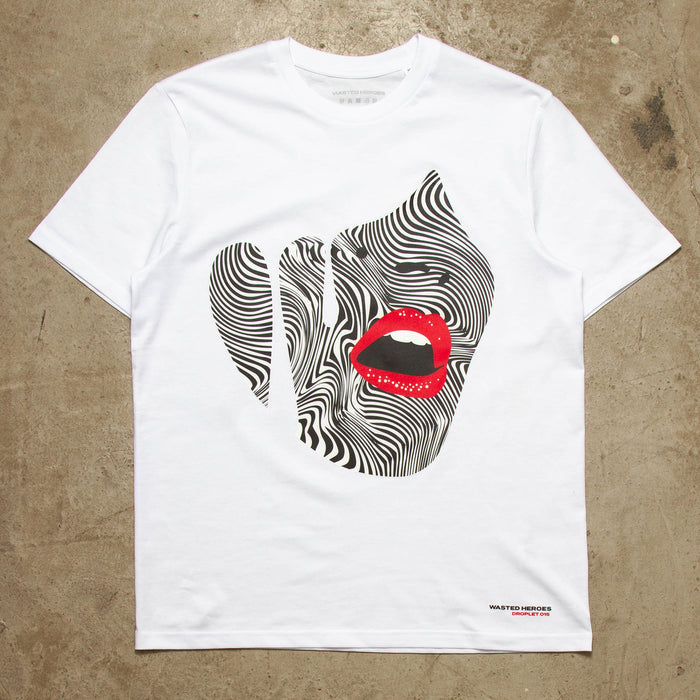 Droplet Face 015 Front Print - Tshirt - White