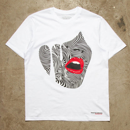 Droplet Face 015 Front Print - Tshirt - White
