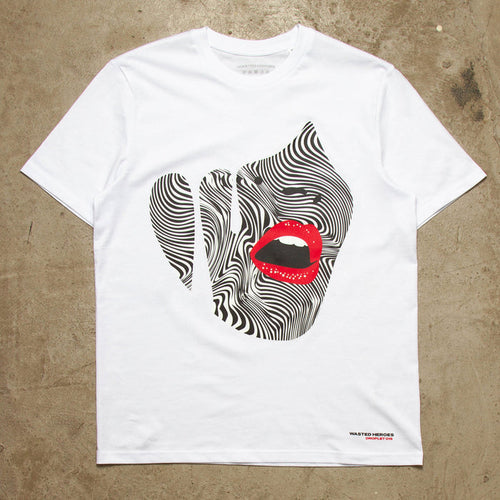 Droplet Face 015 Front Print - Tshirt - White