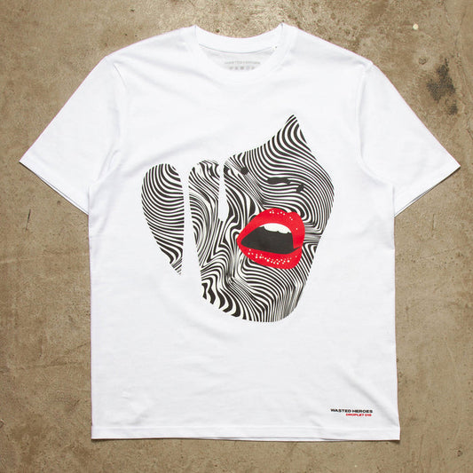 Droplet Face 015 Front Print - Tshirt - White