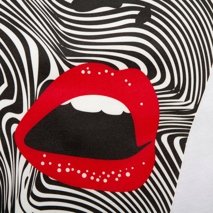 Droplet Face 015 Front Print - Tshirt - White