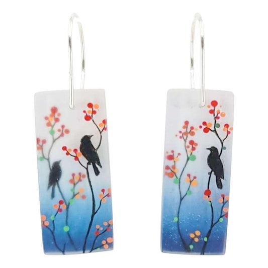 Earrings - Red Berries Drops by Fernworks