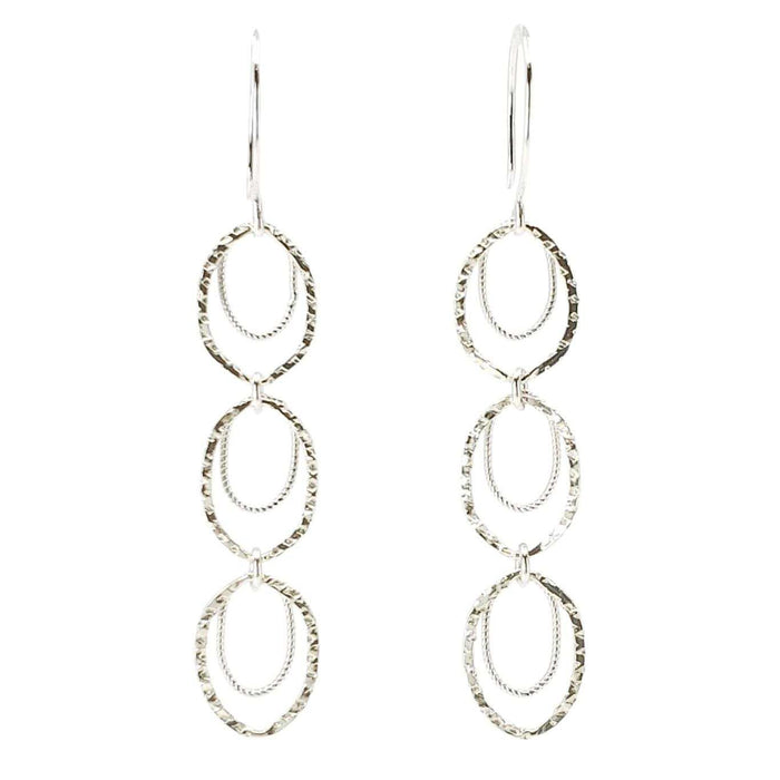 Earrings - Skipping Stone Dangles (Sterling Silver) by Foamy Wader