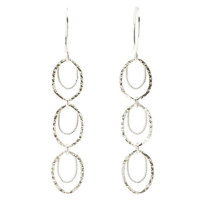 Earrings - Skipping Stone Dangles (Sterling Silver) by Foamy Wader