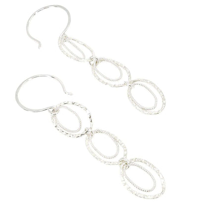 Earrings - Skipping Stone Dangles (Sterling Silver) by Foamy Wader