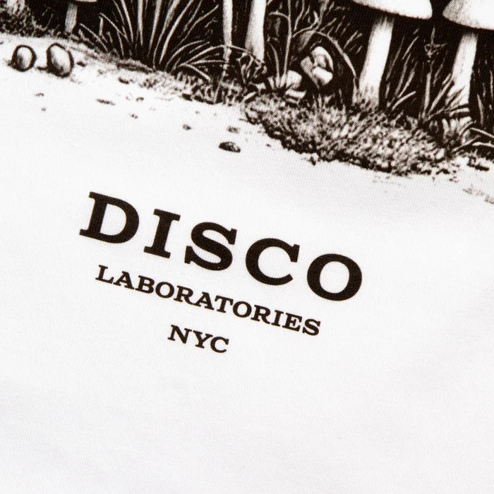 Ecology Disco Labs Front Print - Tank Tshirt - White