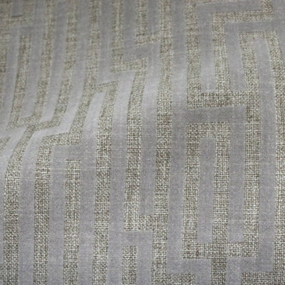 FLOCK LINES - LINEN BLENDED MODERN BURLAP UPHOLSTERY FABRIC BY THE YARD