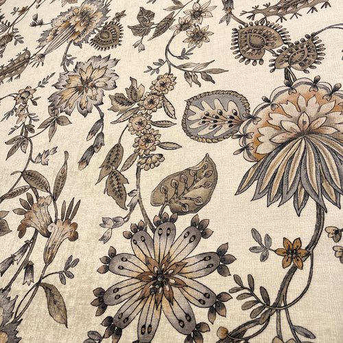 GIA JACOBEAN FLORAL PRINTED UPHOLSTERY FABRIC BY THE YARD