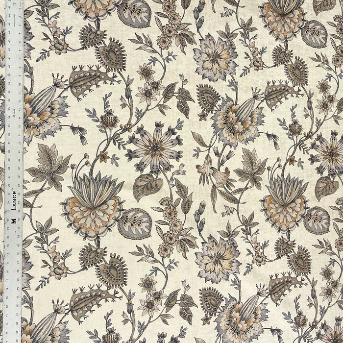 GIA JACOBEAN FLORAL PRINTED UPHOLSTERY FABRIC BY THE YARD