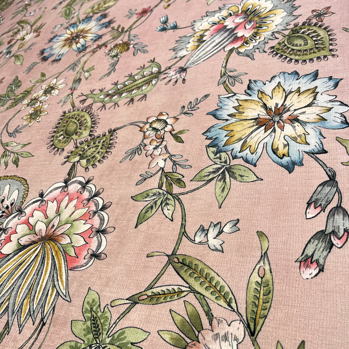 GIA JACOBEAN FLORAL PRINTED UPHOLSTERY FABRIC BY THE YARD