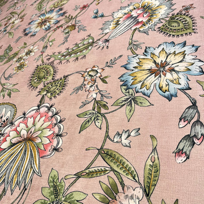 GIA JACOBEAN FLORAL PRINTED UPHOLSTERY FABRIC BY THE YARD