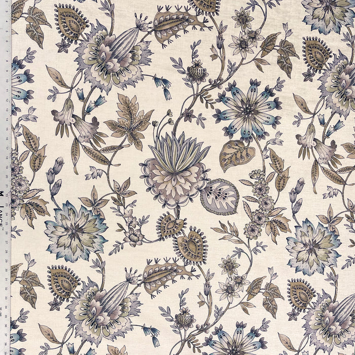 GIA JACOBEAN FLORAL PRINTED UPHOLSTERY FABRIC BY THE YARD