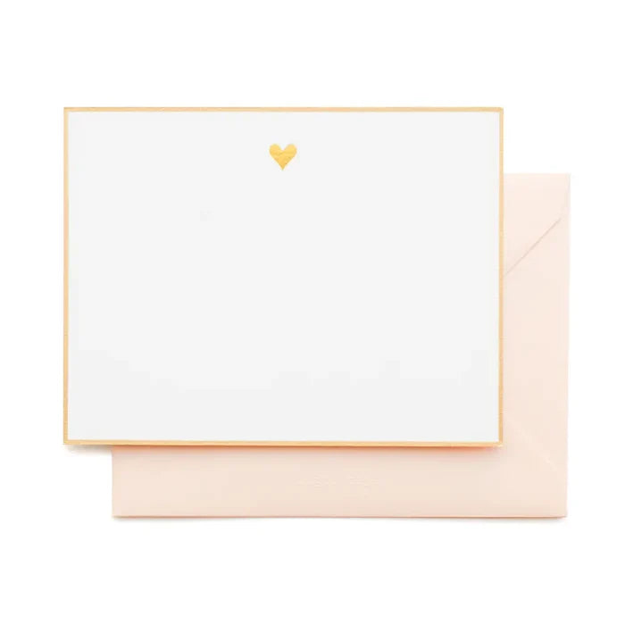 Gold Heart Notecard Set