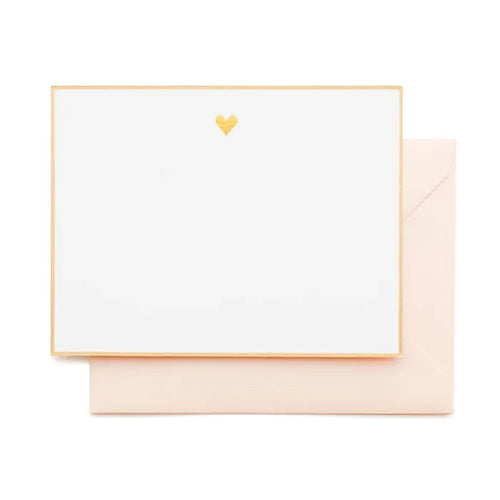 Gold Heart Notecard Set