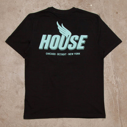 Green Peak House Back Print - Tshirt - Black