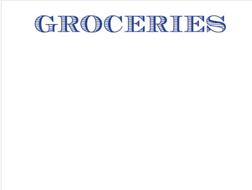 Groceries Large Notepad