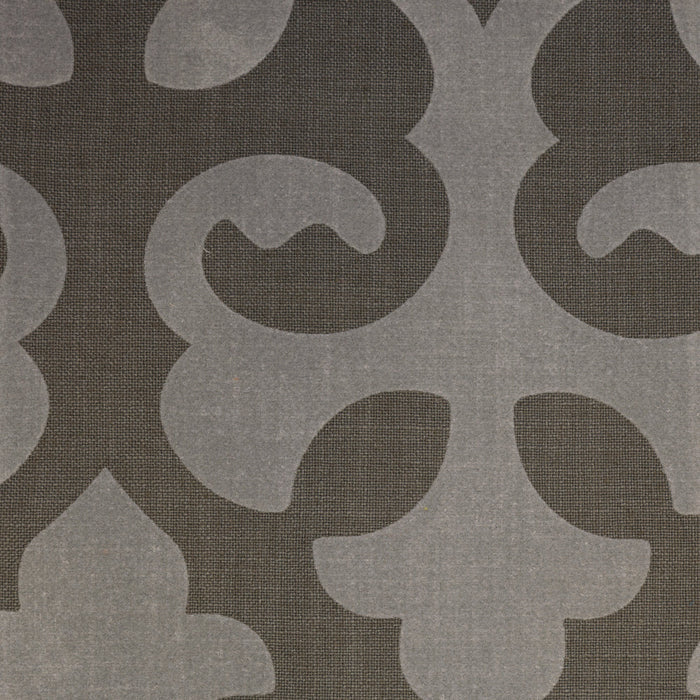 HARLOW - LINEN BLEND FLOCK PRINT BURLAP UPHOLSTERY FABRIC BY THE YARD