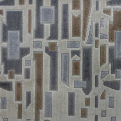 HIGH SOCIETY - GEOMETRIC CUT VELVET UPHOLSTERY FABRIC BY THE YARD