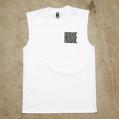 Higher House Back Print - Tank Tshirt - White