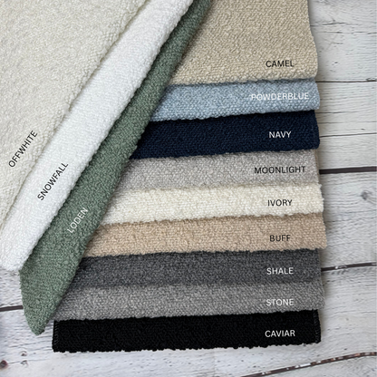 JULES - LUXURIOUS SOFT CHUNKY BOUCLE UPHOLSTERY FABRIC BY THE YARD