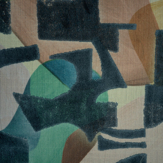 KALEIDOSCOPE - MODERN CUT VELVET UPHOLSTERY FABRIC BY THE YARD