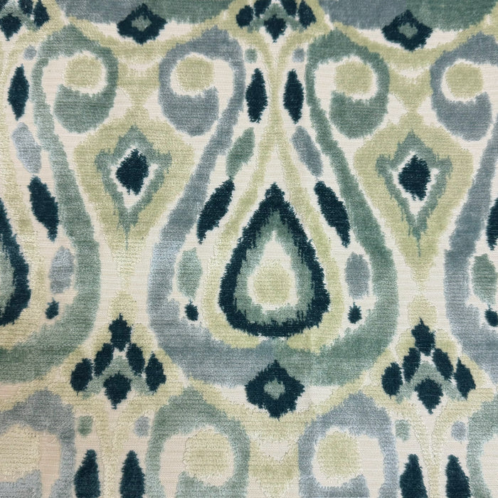 KASURI - TEAR DROP DESIGN CUT VELVET UPHOLSTERY FABRIC