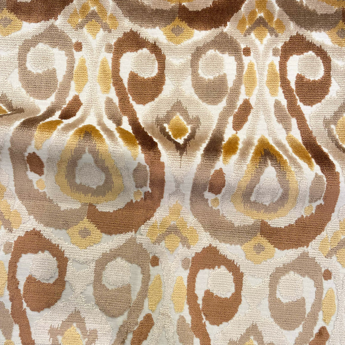 KASURI - TEAR DROP DESIGN CUT VELVET UPHOLSTERY FABRIC