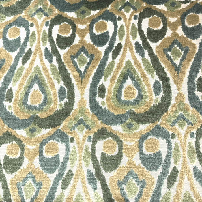 KASURI - TEAR DROP DESIGN CUT VELVET UPHOLSTERY FABRIC