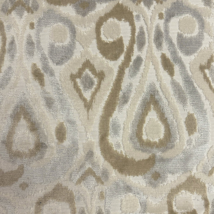 KASURI - TEAR DROP DESIGN CUT VELVET UPHOLSTERY FABRIC