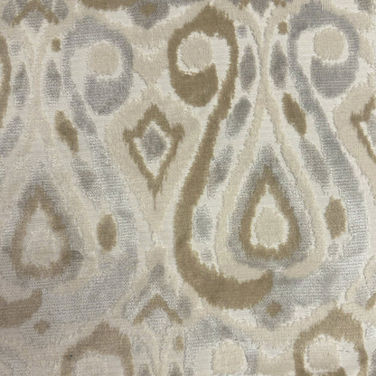 KASURI - TEAR DROP DESIGN CUT VELVET UPHOLSTERY FABRIC