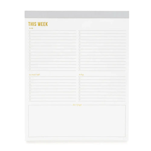 Large Grey Weekly Notepad