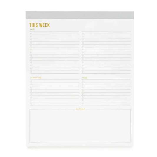 Large Grey Weekly Notepad