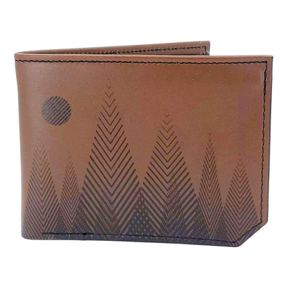 Leather Wallet - Geometric Trees (Brown) by Backerton