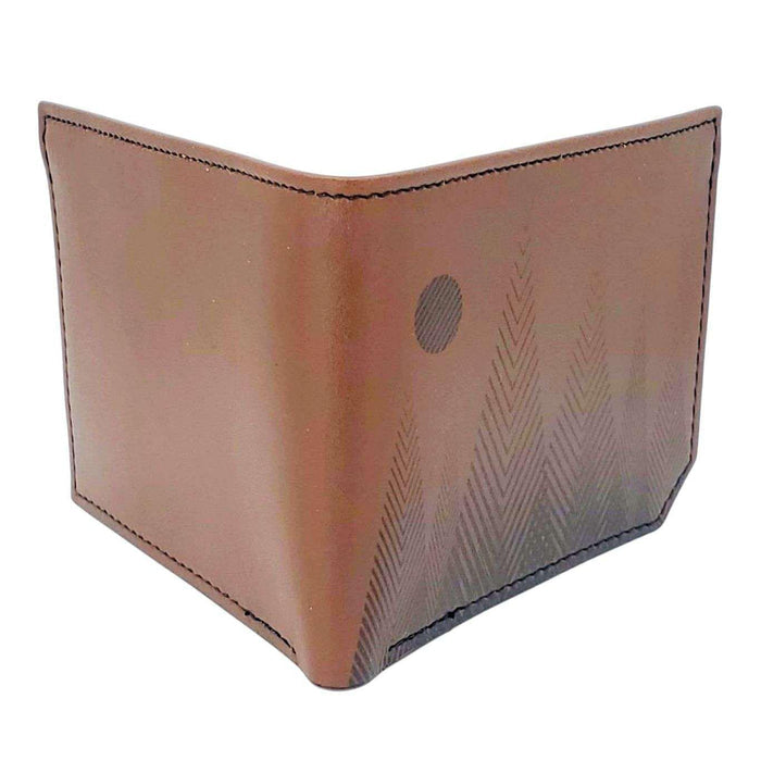 Leather Wallet - Geometric Trees (Brown) by Backerton