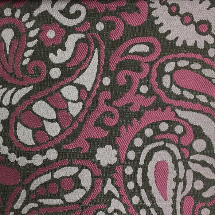 Harley - Modern Paisley Linen Jacquard Fabric by the Yard - Available in 8 Colors - Amethyst - Top Fabric - 5
