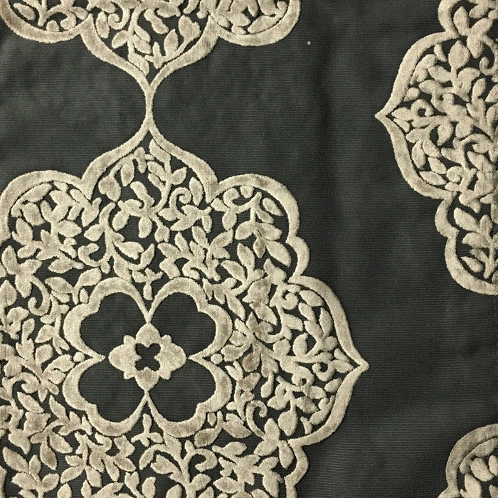 Mayfair - Burnout Velvet Fabric Drapery & Upholstery Fabric by the Yard - Available in 12 Colors - Wheat - Top Fabric - 2
