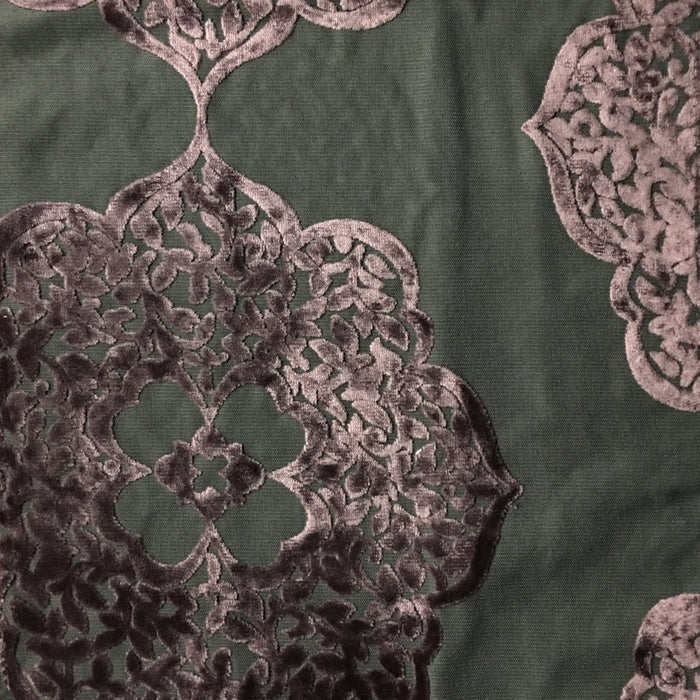 Mayfair - Burnout Velvet Fabric Drapery & Upholstery Fabric by the Yard - Available in 12 Colors - Plum - Top Fabric - 11