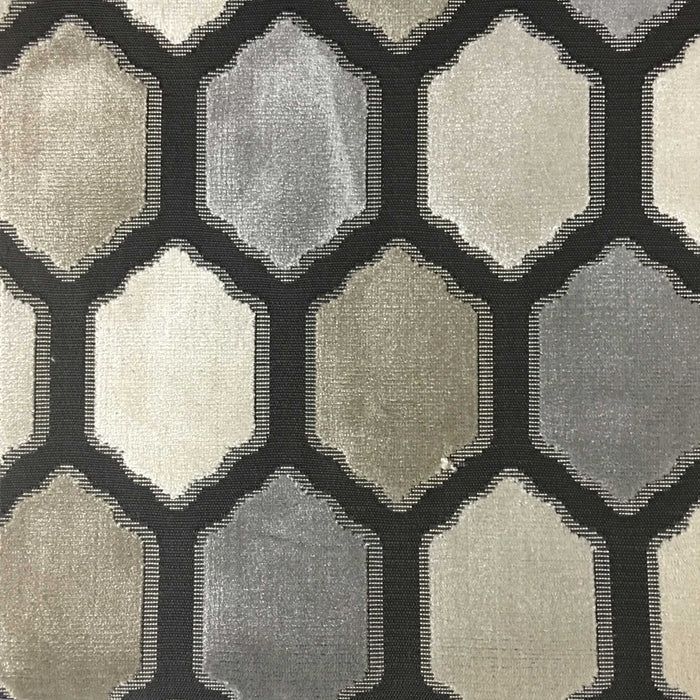 Seymour - Honeycomb Cut Velvet Fabric Drapery & Upholstery Fabric by the Yard - Available in 13 Colors - Driftwood - Top Fabric - 13