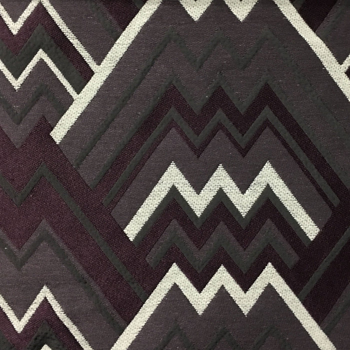 Mesa - Mixed Construction Geometric Pattern Cotton Blend Upholstery Fabric by the Yard - Available in 8 Colors - Fig - Top Fabric - 6