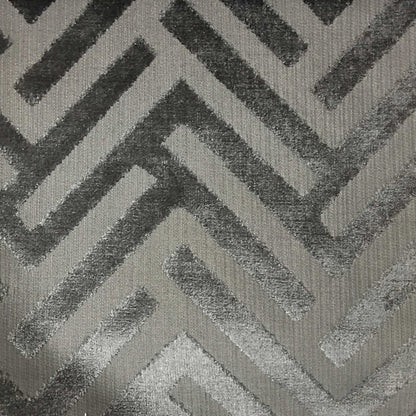 Ministry - Cut Velvet Fabric Drapery & Upholstery Fabric by the Yard - Available in 10 Colors - Zinc - Top Fabric - 1