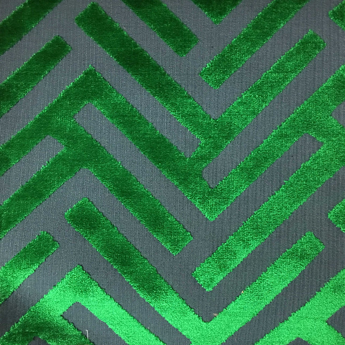 Ministry - Cut Velvet Fabric Drapery & Upholstery Fabric by the Yard - Available in 10 Colors - Emerald - Top Fabric - 2