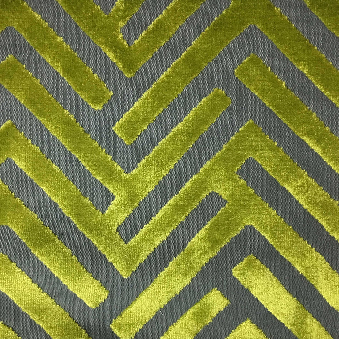 Ministry - Cut Velvet Fabric Drapery & Upholstery Fabric by the Yard - Available in 10 Colors - Grass - Top Fabric - 3