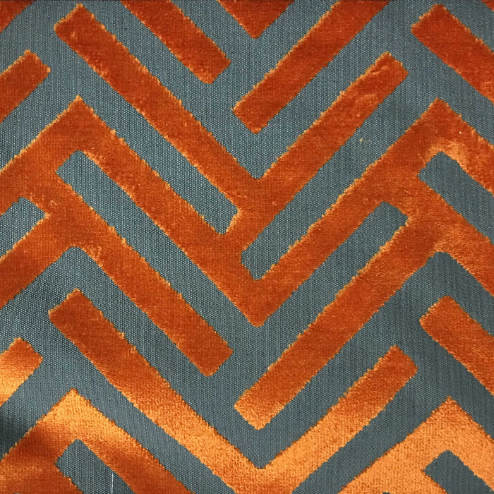Ministry - Cut Velvet Fabric Drapery & Upholstery Fabric by the Yard - Available in 10 Colors - Satsuma - Top Fabric - 8