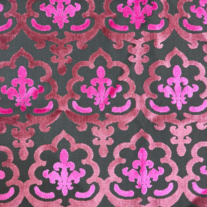 MARRAKESH - DAMASK PATTERN CUT VELVET UPHOLSTERY FABRIC