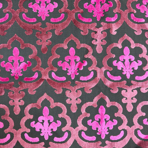 MARRAKESH - DAMASK PATTERN CUT VELVET UPHOLSTERY FABRIC