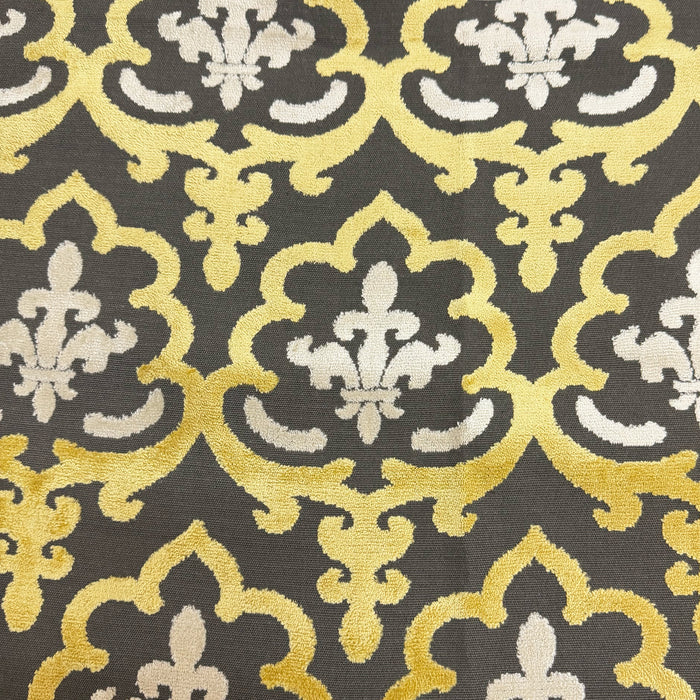 MARRAKESH - DAMASK PATTERN CUT VELVET UPHOLSTERY FABRIC
