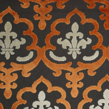 MARRAKESH - DAMASK PATTERN CUT VELVET UPHOLSTERY FABRIC