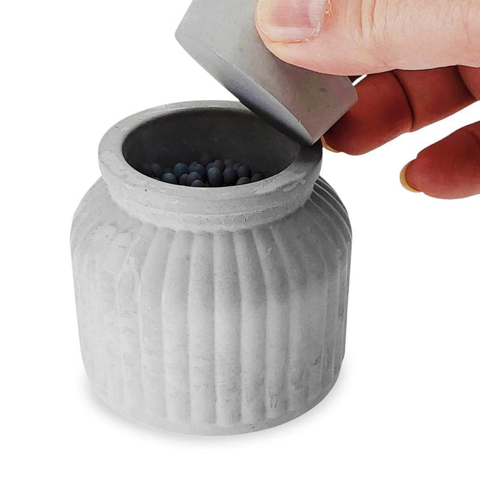 Match Holder - Ribbed Western Style with Lid (Gray) by Tenn Prairie