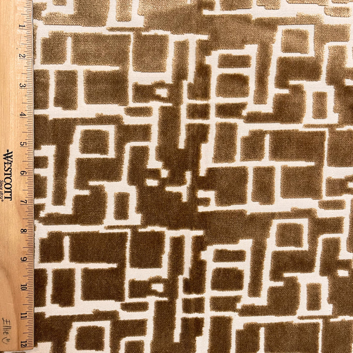 MAZE - CUT VELVET GEOMETRIC UPHOLSTERY FABRIC BY THE YARD